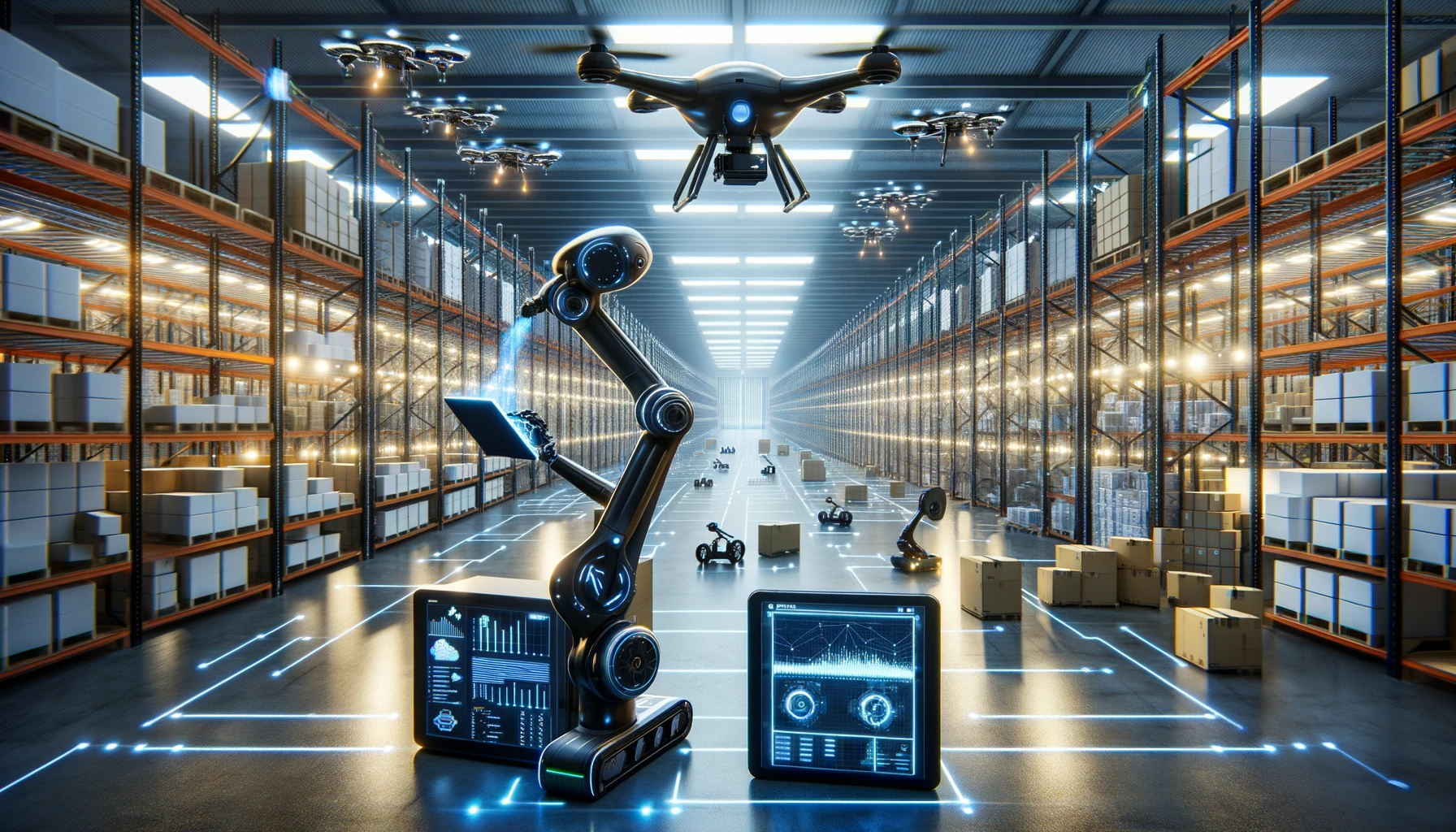 futuristic warehouse showing key warehouse trends