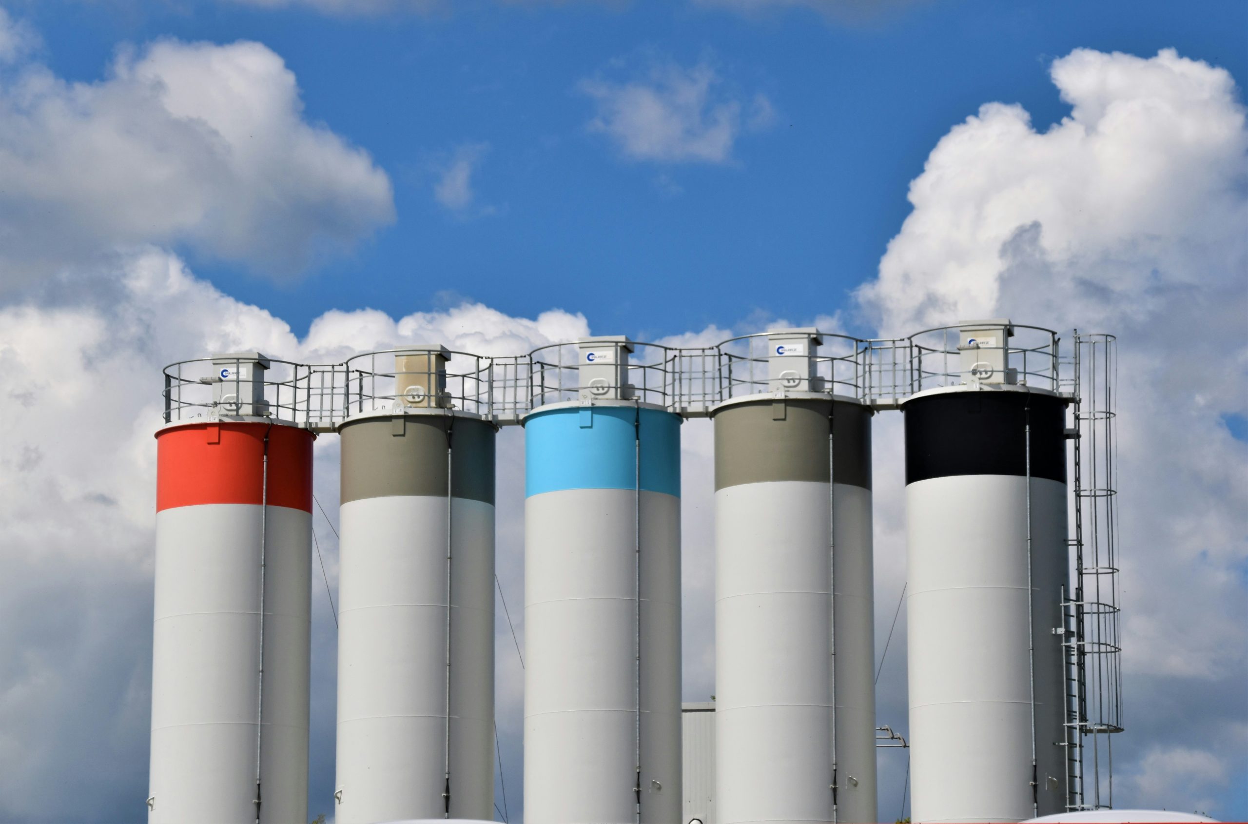 Chimneys at a chemical plant.