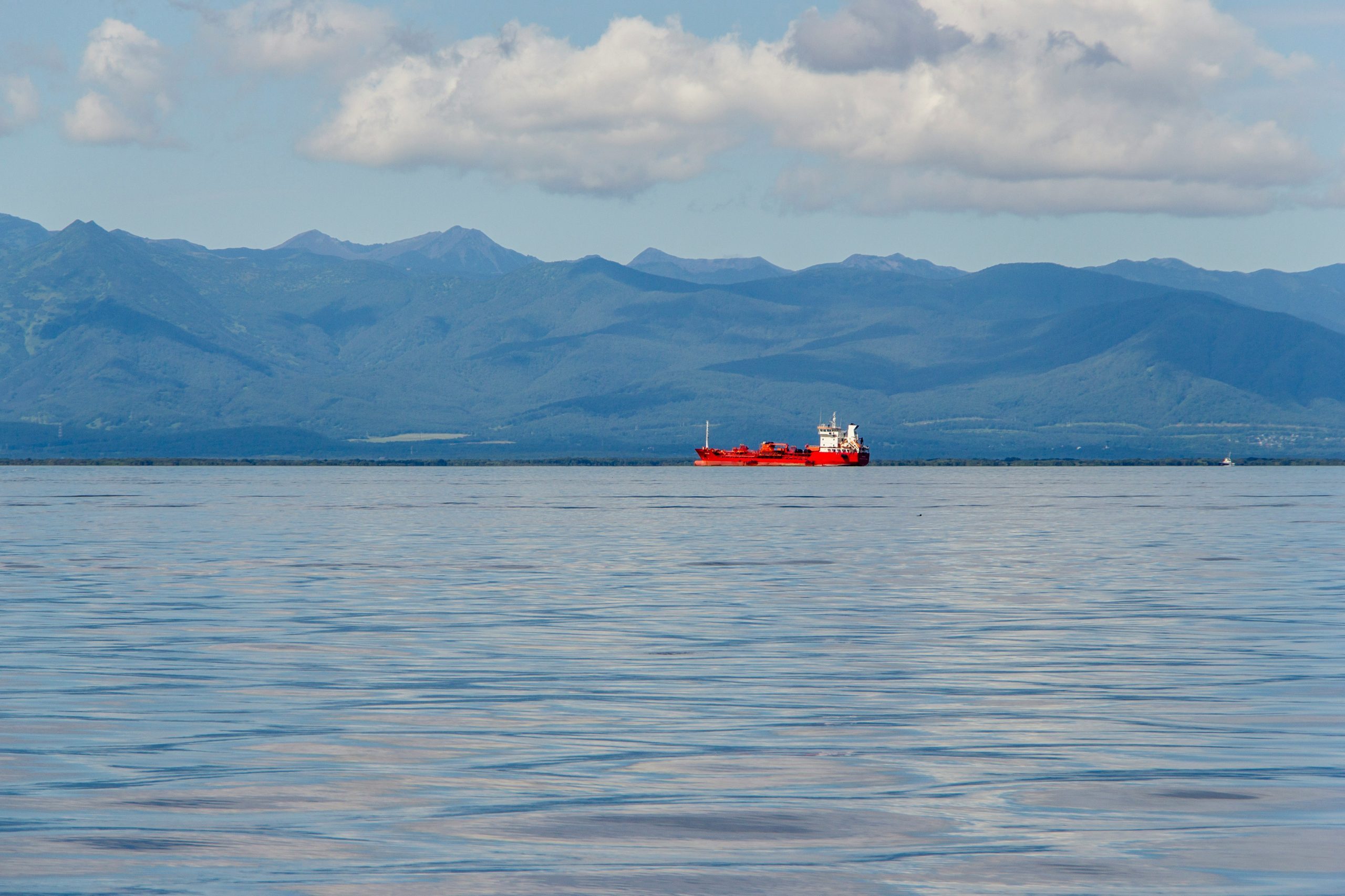 Container ship on the red sea